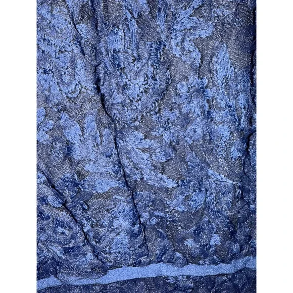 JS Collection Sz 8 Scarlet Wrap Tea Length Dress Navy Embroidered Mesh Soutache - Picture 5 of 15